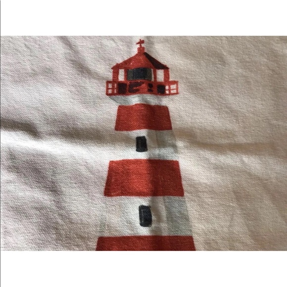 New Indigo White Throw Pillow Nautical Print Lighthouse Cabin Square Cotton - Picture 4 of 8